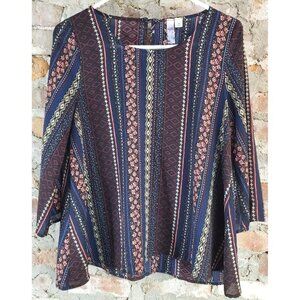 Alya Shirt Womens Sz M Blouse Top Flowy Light